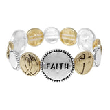 85959, "FAITH HOPE LOVE" ROUND DESIGN STRETCH BRACELET