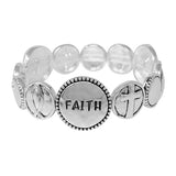 85959, "FAITH HOPE LOVE" ROUND DESIGN STRETCH BRACELET