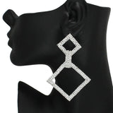 85981, GEOMETRIC PAVE RHINESTONE EARRING