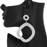 85985, GEOMETRIC PAVE RHINESTONE EARRING