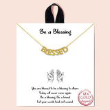 86017, "BE A BLESSING" BLESSED BLOCK CHAIN NECKLACE