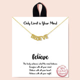 86018, "ONLY LIMIT IS YOUR MIND" BELIEVE BLOCK CHAIN NECKLACE