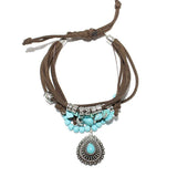 86028, CONCHO CHARM WESTERN MULTI BEAD ADJUSTABLE BRACELET