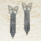86039, BUTTERFLY CRYSTAL RHINESTONE DROP EARRING