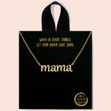 86054, "MAMA" PAVE CUBIC ZIRCONIA NECKLACE/18K GOLD DIPPED