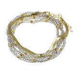 86066, DAINTY BEAD W/ SNAKE CHAIN BRACELET SET