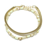 86067, SEMI PRECIOUS STONE BEAD W/ SNAKE CHAIN BRACELET SET