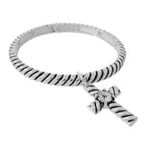 86115, CROSS CHARM FILIGREE STRETCH BRACELET