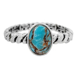 86120, OVAL SEMI PRECIOUS STONE STRETCH BRACELET