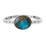 86122, OVAL SEMI PRECIOUS STONE STRETCH BRACELET