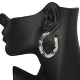 86138, GLITTER ROUND HOOP EARRING