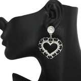 86189, FAUX LEATHER WRAPPED HEART POST EARRING