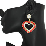 86189, FAUX LEATHER WRAPPED HEART POST EARRING