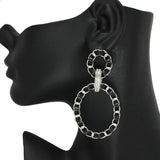 86190, FAUX LEATHER WRAPPED OVAL POST EARRING