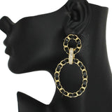 86190, FAUX LEATHER WRAPPED OVAL POST EARRING