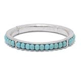 86238, TURQUOISE STONE BEAD STRETCH BRACELET