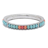 86238, TURQUOISE STONE BEAD STRETCH BRACELET