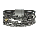 86569, FAUX LEATHER MAGNETIC CLOSE BRACELET