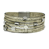 86569, FAUX LEATHER MAGNETIC CLOSE BRACELET