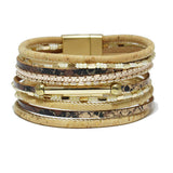 86572, FAUX LEATHER MAGNETIC CLOSE BRACELET