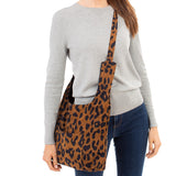 86588, LEOPARD PRINT CORDUROY TOTE BAG