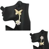 86656, UNBALANCED GLITTER BUTTERFLY EARRING