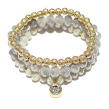 86678, MULTI LAYERED BEAD STRETCH BRACELET