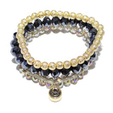 86678, MULTI LAYERED BEAD STRETCH BRACELET