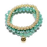 86678, MULTI LAYERED BEAD STRETCH BRACELET