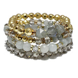 86719, MULTI LAYERED BEAD STRETCH BRACELET