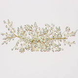 86724, HANDMADE PEARL N CRYSTAL FLOWER BRIDAL HAIR COMB