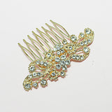 86734, PAVE RHINESTONE FLOWER BRIDAL HAIR COMB