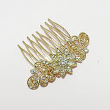 86735, PAVE RHINESTONE FLOWER BRIDAL HAIR COMB