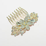 86736, PAVE RHINESTONE FLOWER BRIDAL HAIR COMB