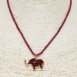 86752, ELEPHANT HOUNDSTOOTH BEAD NECKLACE