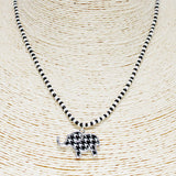 86752, ELEPHANT HOUNDSTOOTH BEAD NECKLACE
