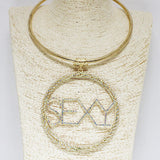 86818, "SEXY" CRYSTAL RHINESTONE CHOKER NECKLACE