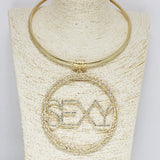 86818, "SEXY" CRYSTAL RHINESTONE CHOKER NECKLACE