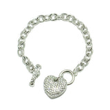 86848, PAVE HEART CHARM BRACELET