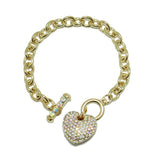 86848, PAVE HEART CHARM BRACELET