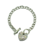 86848, PAVE HEART CHARM BRACELET