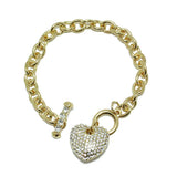 86848, PAVE HEART CHARM BRACELET