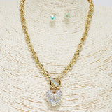 86849, PAVE HEART CHARM NECKLACE