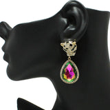 86907, RHINESTONE PANTHER W/ TEARDROP EARRING