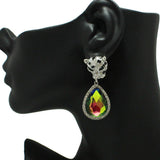 86907, RHINESTONE PANTHER W/ TEARDROP EARRING