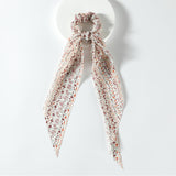 87014, BOHEMIAN FLORAL PRINT PONYTAIL HAIR SCARF