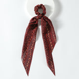 87014, BOHEMIAN FLORAL PRINT PONYTAIL HAIR SCARF