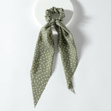 87017, BOHEMIAN POLKA DOT PRINT PONYTAIL HAIR SCARF