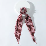 87018, BOHEMIAN CAMOUFLAGE PRINT PONYTAIL HAIR SCARF