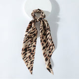 87020, BOHEMIAN LEOPARD PRINT PONYTAIL HAIR SCARF